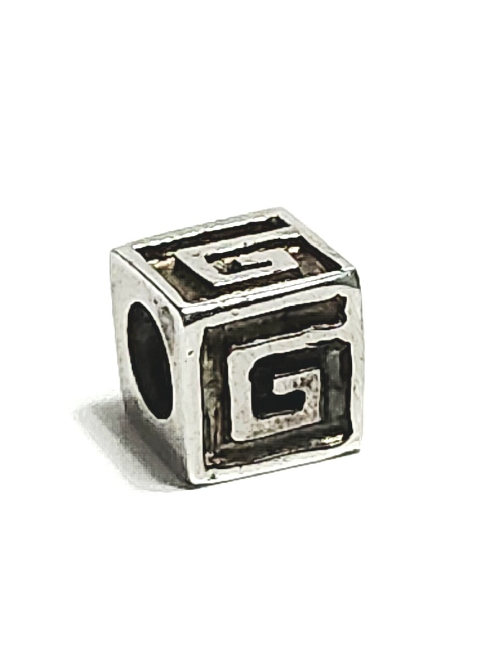 Sterling Silver Greek Key Charm for Bracelet